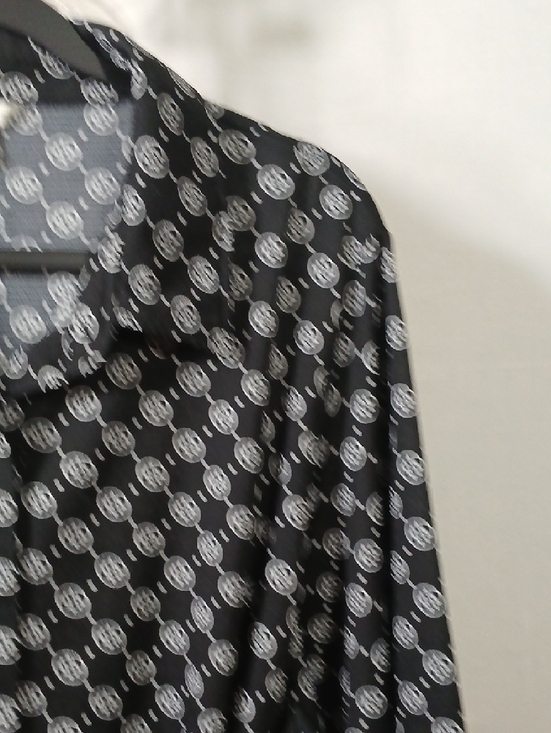 Cato Black Long Sleeve Shirt Dress with White Dot Medallion Print - Picture 4 of 9